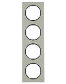 Четырехместная рамка Berker R.3 10142204 (нержавеющая сталь/черная)