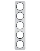 Пятиместная рамка Berker R.1 10152184 (алюминий/черная)