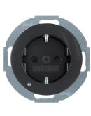 Розетка Berker R.x 41092045 с защитой от детей с заземлением и с подсветкой (черная)