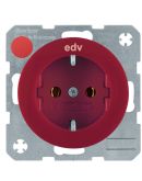 Розетка Berker R.x 47432022 с подписью «EDV» с заземлением (красная)