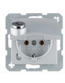 Розетка Berker S.1 47631404 с замком с заземлением и с крышкой (алюминий)