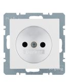 Розетка с защитой от детей, полярная белизна матовая, 16А/250В Berker S.1/B.3/B.7