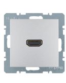 Розетка HDMI, підключення ззаду під кутом 90 градусів, алюміній Berker B.3/B.7
