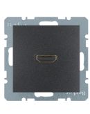 Розетка HDMI, підключення ззаду під кутом 90 градусів, антрацит Berker B.3/B.7