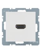 Розетка HDMI, підключення ззаду під кутом 90 градусів, полярна білизна Berker S.1