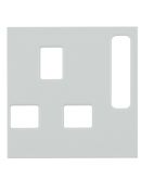 Накладка к розетке UK-стандарту с выключателем, полярная белизна матовая Berker S.1/B.3/B.7