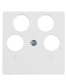 Накладка для антенной розетки 4 отверстия, полярная белизна матовая Berker S.1/B.3/B.7