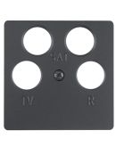 Накладка для антеної розетки 4 отвори, антрацит Berker B.3/B.7/K.1