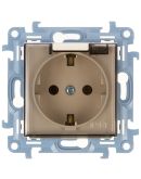 Розетка с з/к с крышкой Simon 10 крем