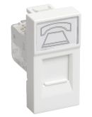Телефонная розетка IEK РКФ-10-00-П RJ-11 на 1 модуль кат.3, (CKK-40D-RT1-K01)
