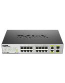 Коммутатор D-Link DES-1018P 16xFE (8xFE PoE 8xFE) 2xSFP/GE/Combo 80W