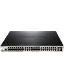 Коммутатор D-Link DGS-1210-52MP/ME 48x1GE c PoE 4x1000BaseX SFP L2