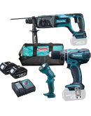 Набор электроинструментов Makita DLX3008 (DHP456,DHR241,DC18RC,BL1830Bx2)