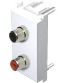 Розетка 2xRCA 1М белая KM22PW-B, ТЕМ