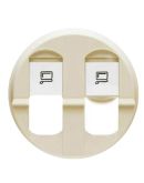 Панель розетки 2xRJ45 кат.6 (для UTP/FTP/SFTP) Legrand Celiane слоновая кость