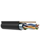 Кабель F/UTP, кат.5E 4х2х24AWG, LDPE трос 1.2мм, 305м, чорний