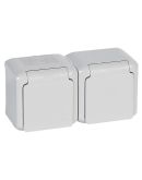Розетка 2X2К+З Legrand Forix сіра