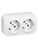 Розетка 2X2К+З Legrand Forix белая