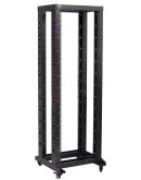 Черная двухрамная стойка на роликах 19" 42U ITK LF05-42U66-2R 600x600мм