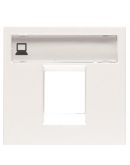 Одноместная накладка коммуникационной розетки ABB Zenit N2218.1 BL 2М (белая)
