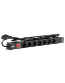 Серверный PDU-блок ITK PH12-7D1-P на 7 мест с выключателем 1U (шнур 2м)