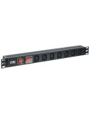 Серверный PDU-блок ITK PH13-7C133 на 7 мест C13 с выключателем и защитой от перенапряжения (без шнура)