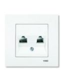 Розетка комп'ютер телефон (RJ45 Cat5e - RJ11 Cat3) біла VIKO Karre
