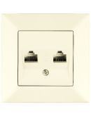 Розетка комп'ютерна Meridian, 2xRJ45 Cat.5e, кремовий