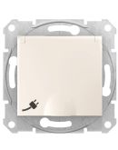 Розетка Schneider Electric Sedna SDN3100323 IP44 с крышкой и с защитными шторками (слоновая кость)