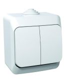 Выключатель 2-клавишный белый Cedar Plus
