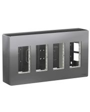 Накладная установочная коробка Schneider Electric NU124430 Unica System+ 4х2 (алюминий)