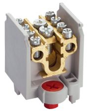 Клема Hager K65 1-полюсна 4 відводи перетину до 16/25мм² розмір 40x44x440мм
