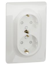 Двойная розетка Schneider Electric NU206718 (винтовой зажим) (алюминий)