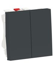 Двухклавишный переключатель Schneider Electric NU321354 (схема 6) 10А 2М (антрацит)