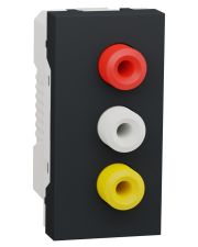 Аудиорозетка 3 RCA Schneider Electric NU343154 1М (антрацит)