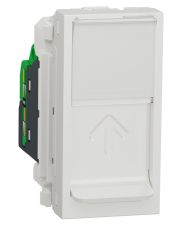 Одинарная компьютерная розетка Schneider Electric NU341218 RJ45 cat.5e STP с полем для надписи 1М (белая)