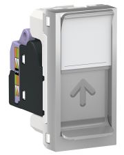 Одинарная компьютерная розетка Schneider Electric NU341430 RJ45 cat.6 UTP с полем для надписи 1М (алюминий)