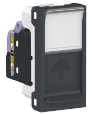Одинарная компьютерная розетка Schneider Electric NU341654 RJ45 cat.6 STP с полем для надписи 1М (антрацит)