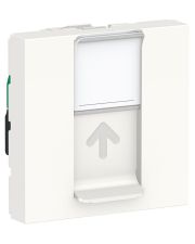 Одинарная компьютерная розетка Schneider Electric NU341118 RJ45 cat.5e UTP с полем для надписи 2М (белая)