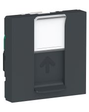Одинарная компьютерная розетка Schneider Electric NU341154 RJ45 cat.5e UTP с полем для надписи 2М (антрацит)