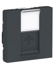 Одинарная компьютерная розетка Schneider Electric NU341754 RJ45 cat.6 STP с полем для надписи 2М (антрацит)