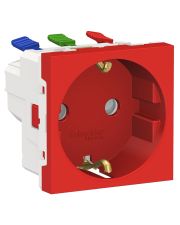 Розетка Schneider Electric NU305703 (зажимной контакт) 16А (красная)