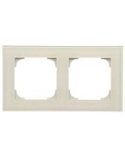 Двухместная рамка ABB Sky 2CLA857200A3001 8572 CB (белое стекло)