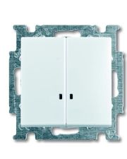 Двухкнопочный выключатель ABB Basic 55 2CKA001012A2154 2006/5 UCGL-94-507 с подсветкой (альпийский белый)