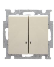 Двухкнопочный выключатель ABB Basic 55 2CKA001012A2157 2006/5 UCGL-92-507 с подсветкой (слоновая кость)