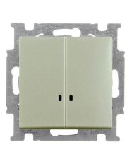 Двухкнопочный выключатель ABB Basic 55 2CKA001012A2168 2006/5 UCGL-93-507 с подсветкой (шампань)