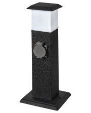 Парковий світильник стовпчик Delux (90015703) TOWER SMM-202GL E14 IP44 з 2 виходами на 220В (чорний)