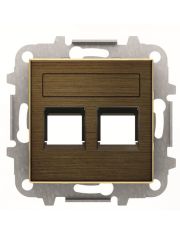 Двойная центральная плата коммуникационной розетки ABB Sky 2CLA851820A1201 8518.2 OE (золото)
