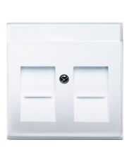 Центральная плата для 2-х разъемов Modular Jack сошторками ABB Basic 55 2CKA001710A3945 1800-94-507 (альпийский белый)