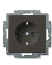 Розетка ABB Basic 55 2CKA002011A6142 20 EUC-95-507 с заземлением (черный шато)